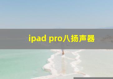 ipad pro八扬声器